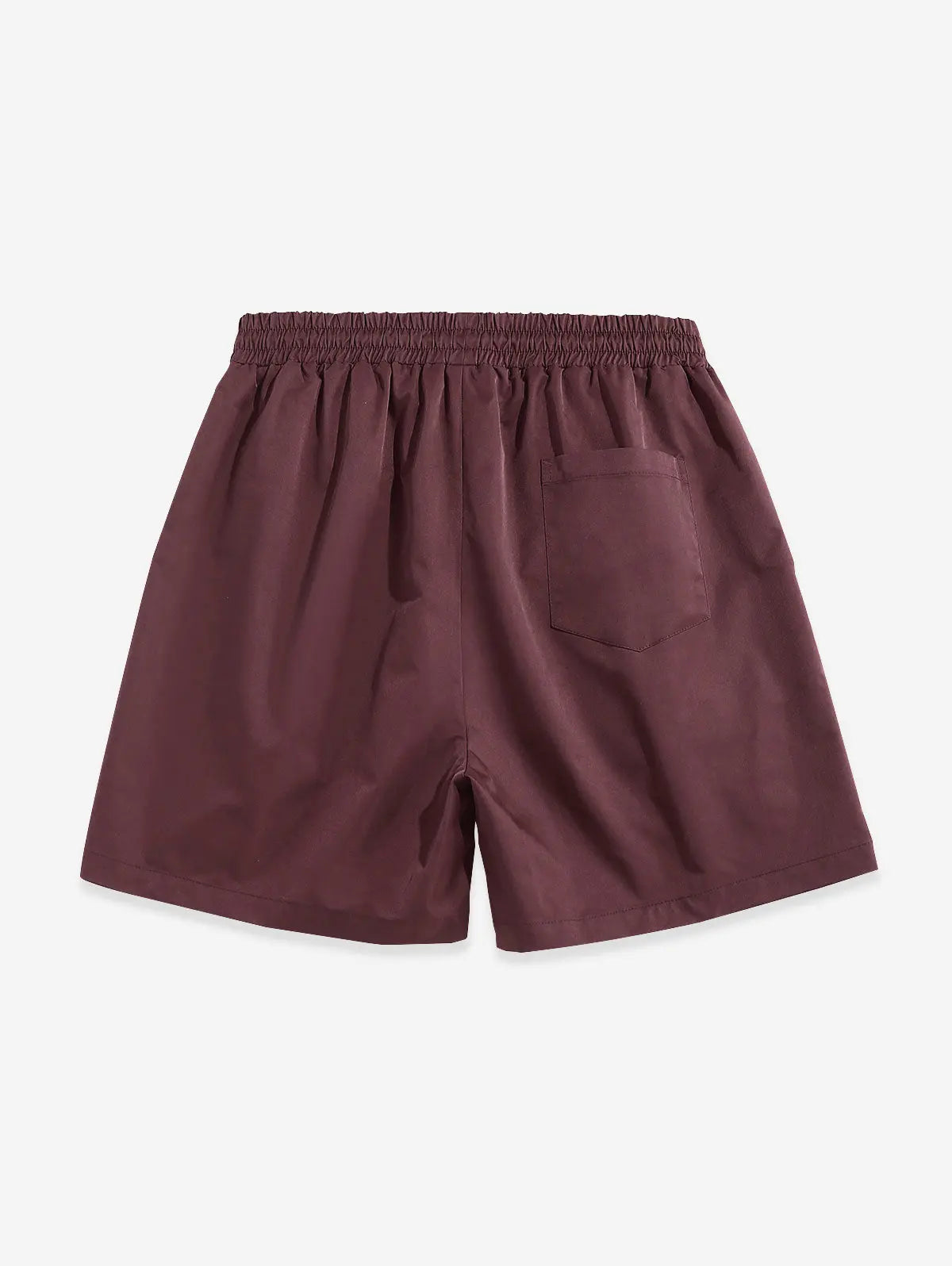 Mens Label Design Solid Color Drawstring Shorts Kosyway