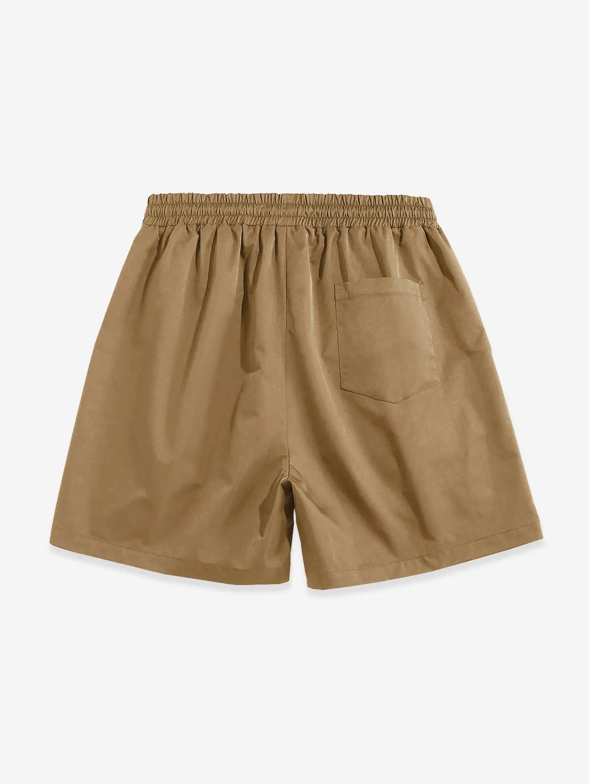 Mens Label Design Solid Color Drawstring Shorts Kosyway