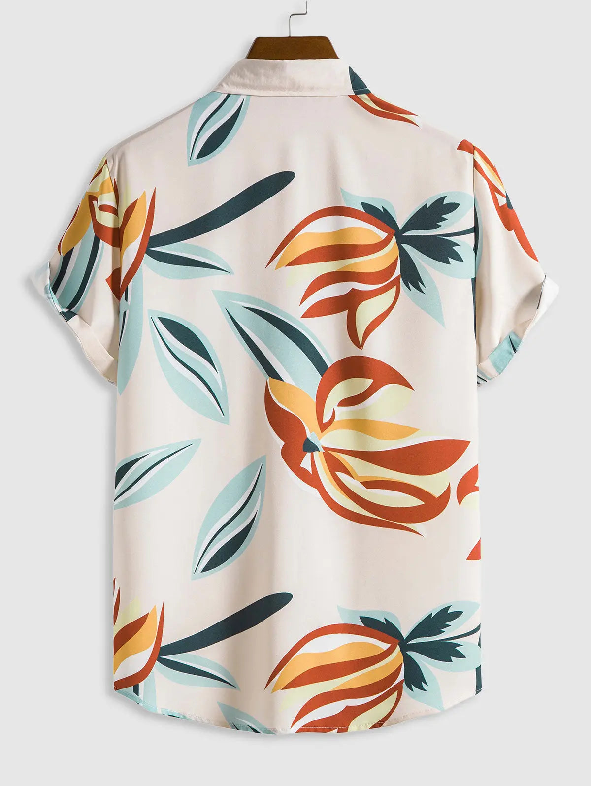 Mens Leaves Print Hawaii Shirt Kosyway