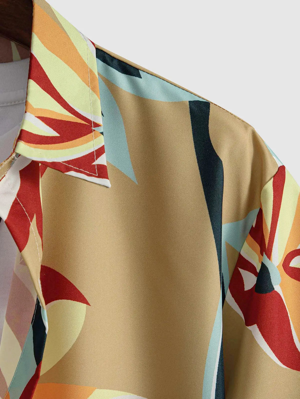 Mens Leaves Print Hawaii Shirt Kosyway