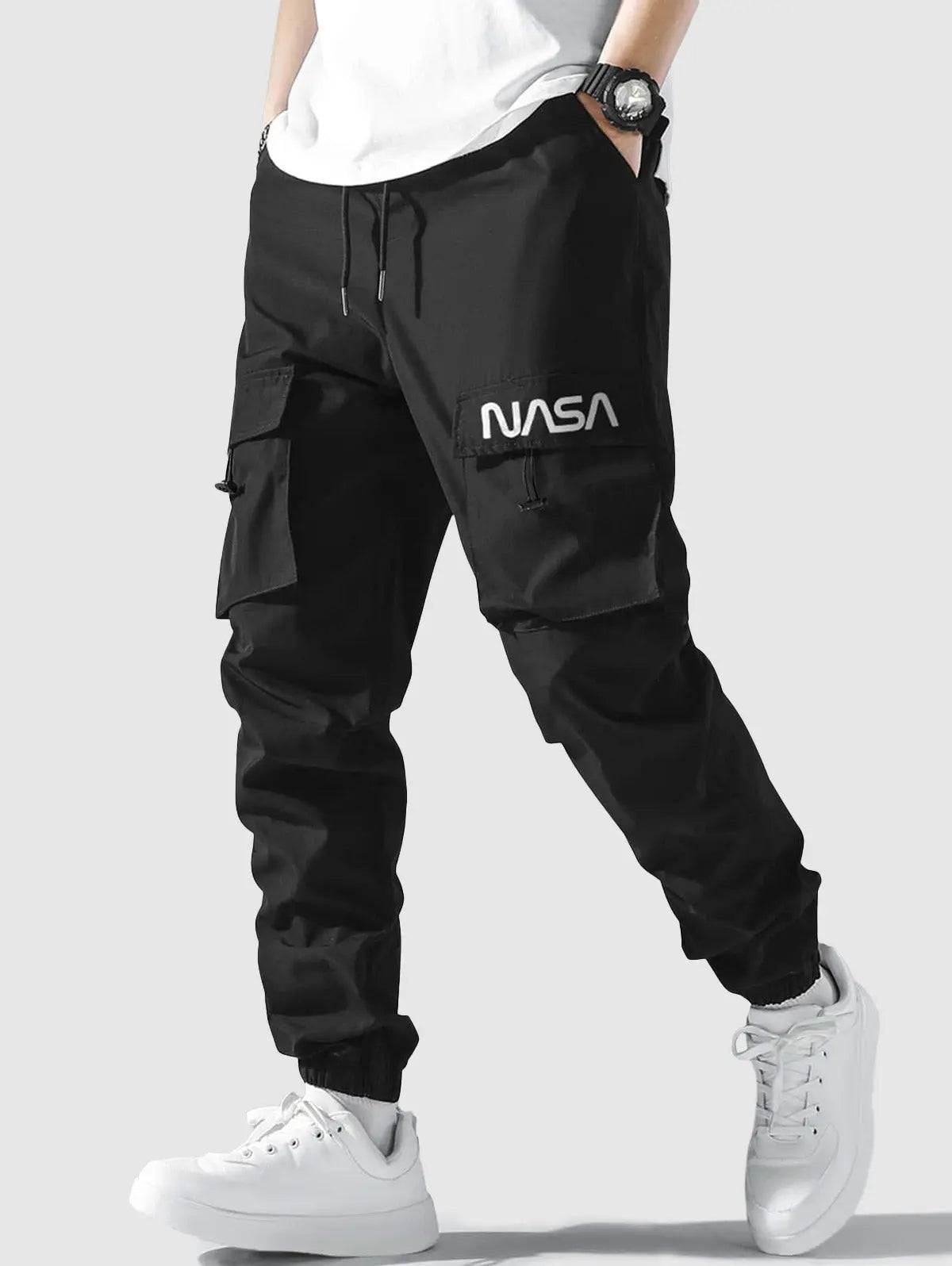 Mens Letter Graphic Cargo Pants Kosyway