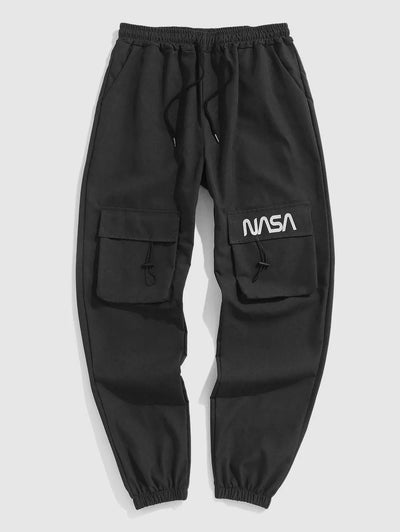 Mens Letter Graphic Cargo Pants Kosyway