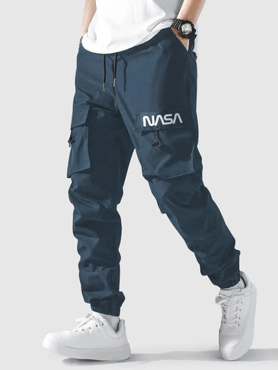 Mens Letter Graphic Cargo Pants Kosyway