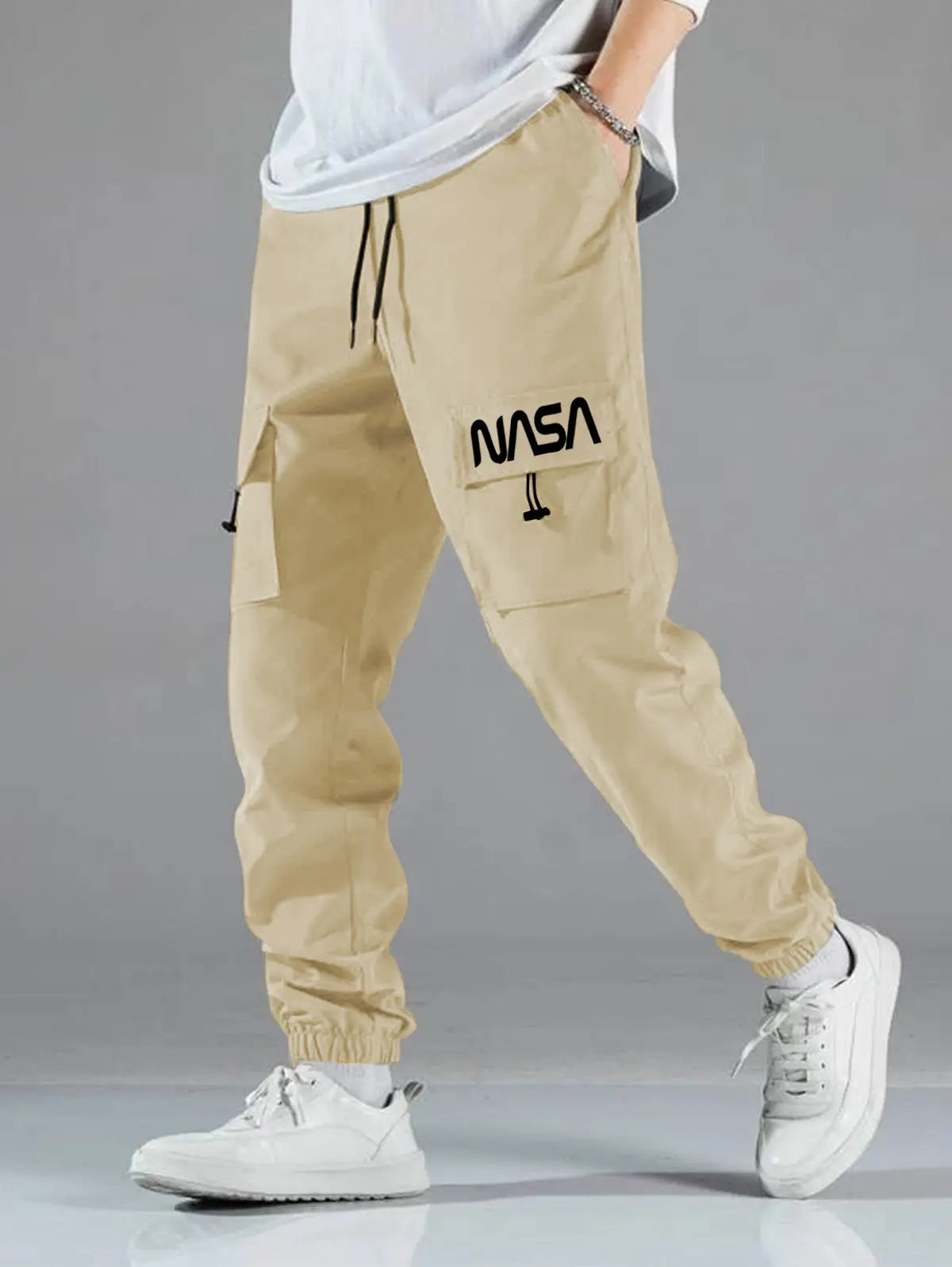 Mens Letter Graphic Cargo Pants Kosyway