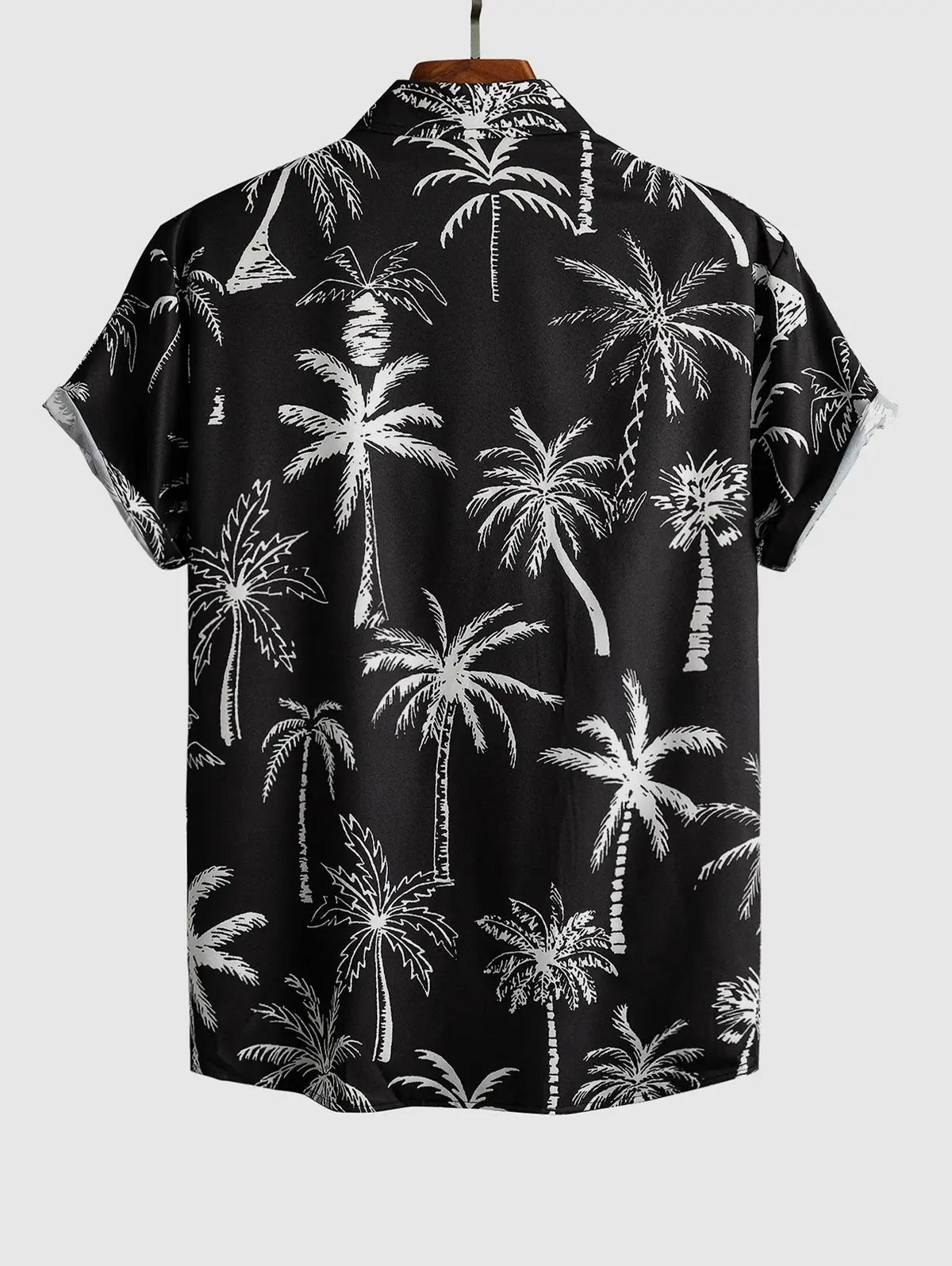 Mens Palm Tropical Print Beach Vacation Shirt Kosyway