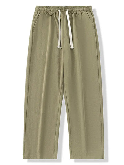 Mens Plain Color Casual Drawstring Pants Kosyway