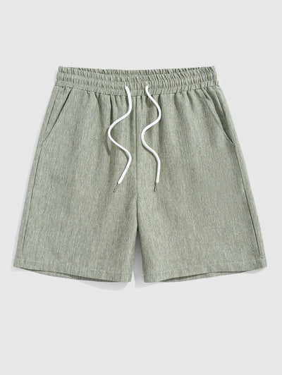 Mens Plain Color Drawstring Shorts Kosyway