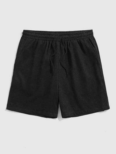 Mens Pocket Plain Corduroy Textured Shorts Kosyway