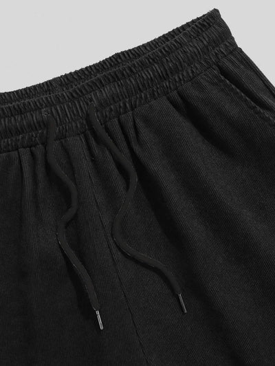 Mens Pocket Plain Corduroy Textured Shorts Kosyway