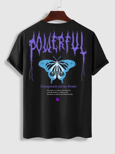 Mens Powerful Butterfly Gothic T-shirt Kosyway