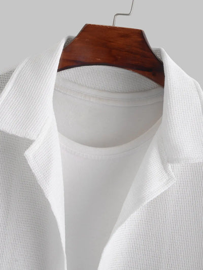 Mens See-through Hollow Out Beach Shirt Kosyway