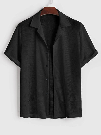 Mens See-through Hollow Out Beach Shirt Kosyway