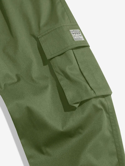 Mens Solid Color Drawstring Streetwear Cargo Pants Kosyway