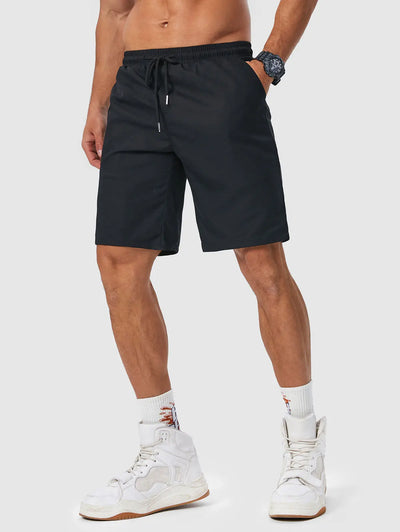 Mens Solid Color Quick Dry Basic Casual Shorts Kosyway