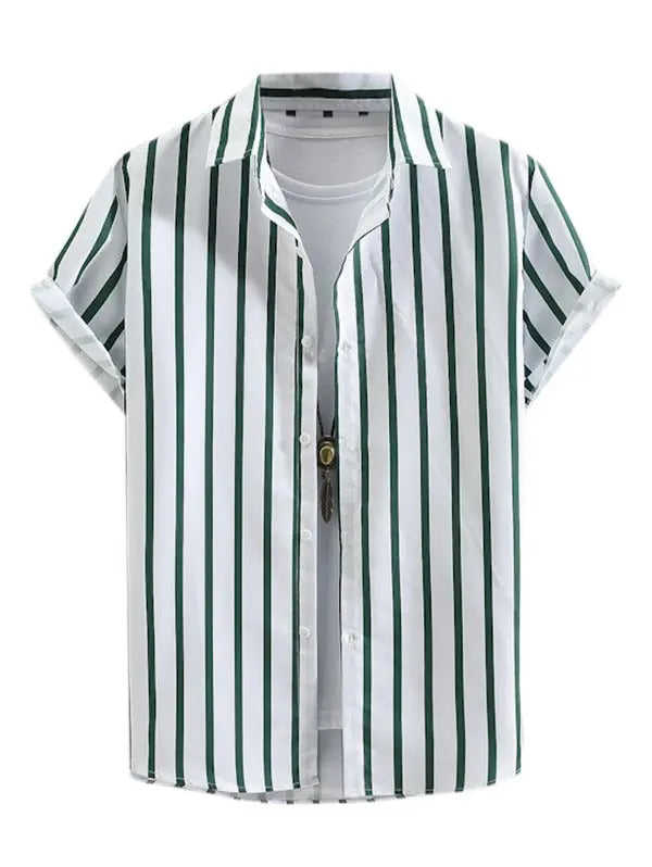 Mens Striped Button Shirt Kosyway