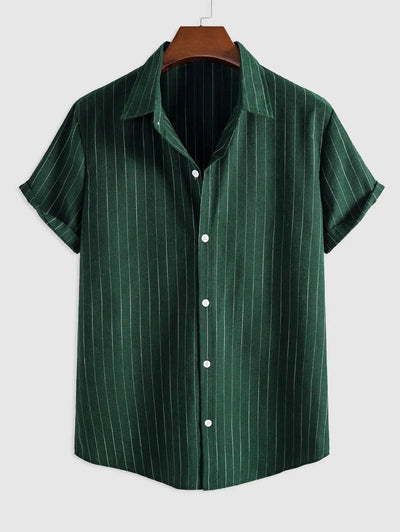 Mens Striped Pattern Casual Shirt Kosyway