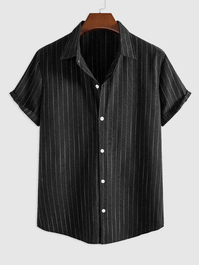 Mens Striped Pattern Casual Shirt Kosyway