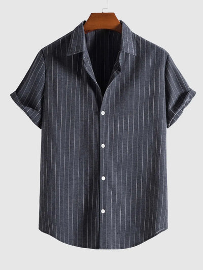 Mens Striped Pattern Casual Shirt Kosyway