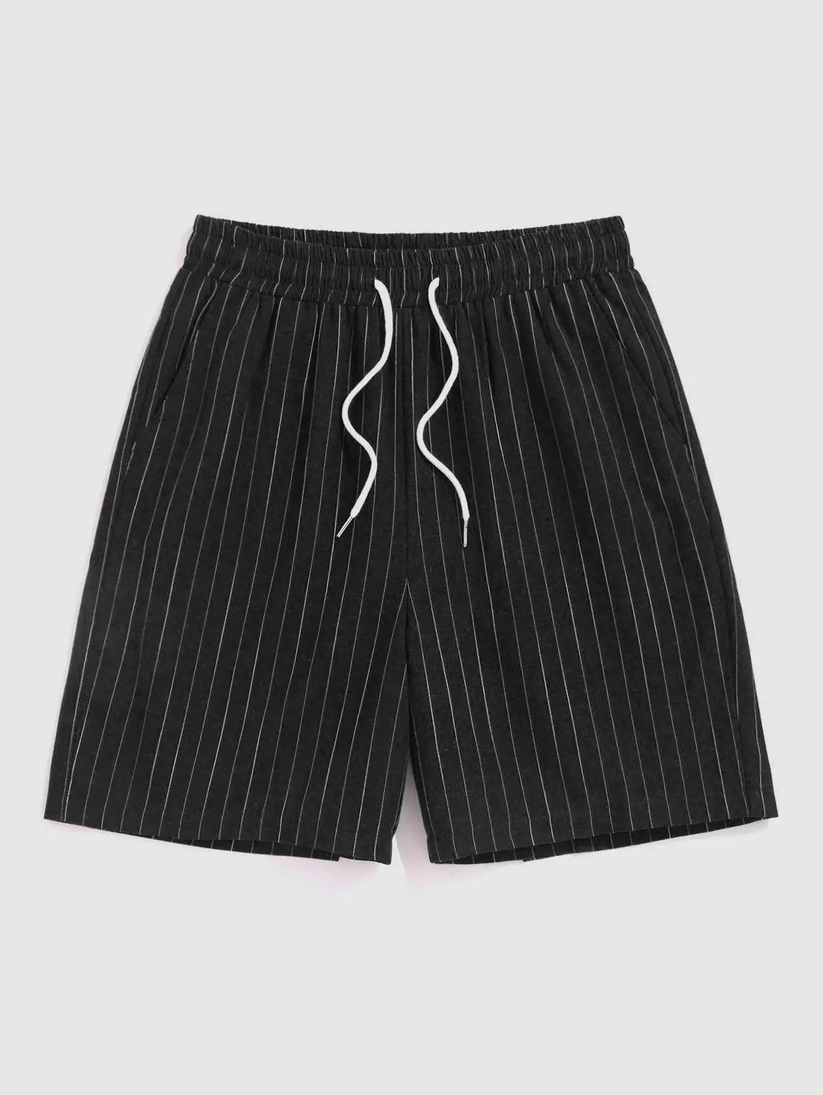 Mens Striped Pattern Drawstring Shorts Kosyway