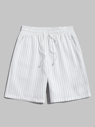 Mens Striped Pattern Drawstring Shorts Kosyway