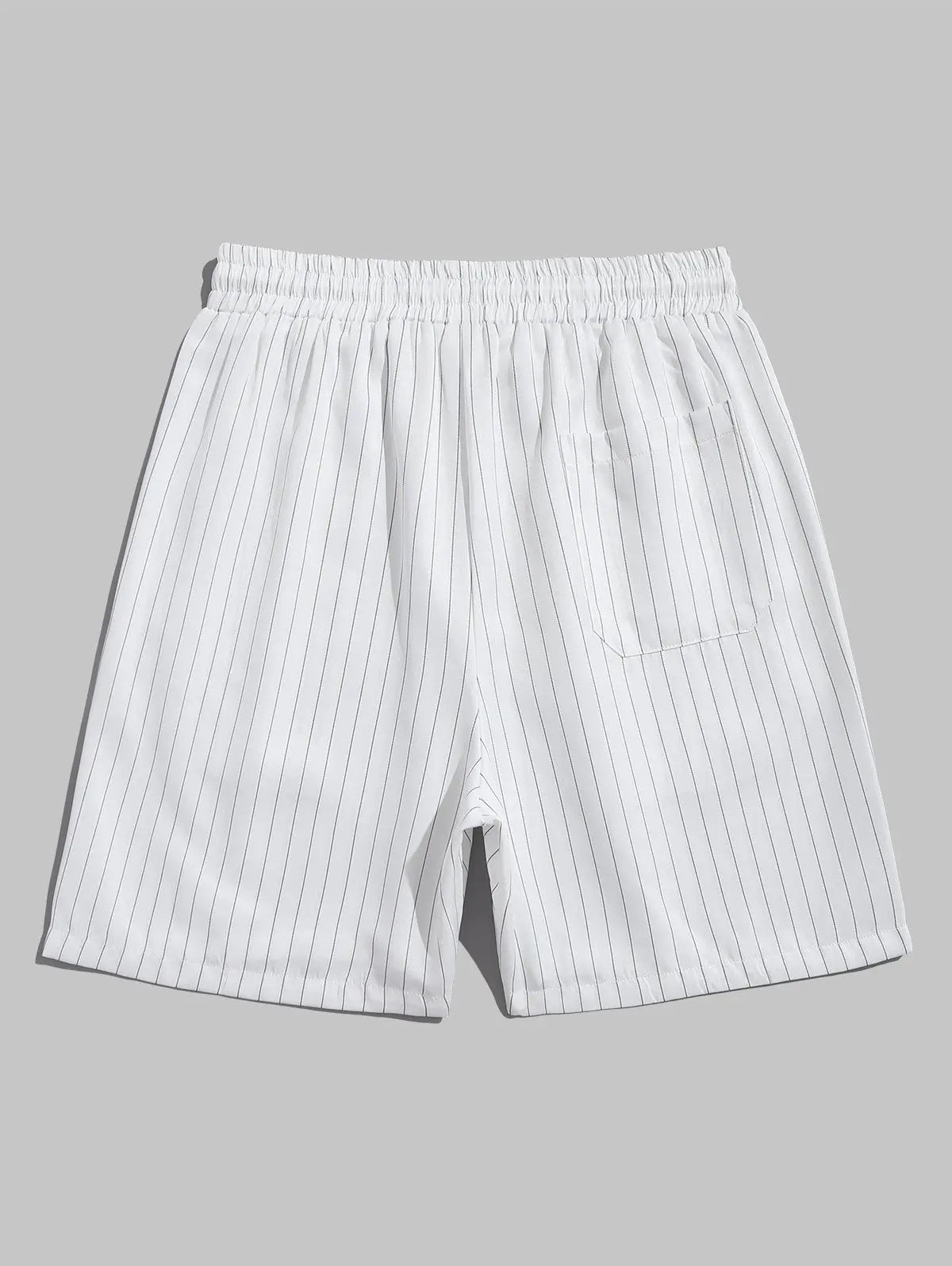 Mens Striped Pattern Drawstring Shorts Kosyway