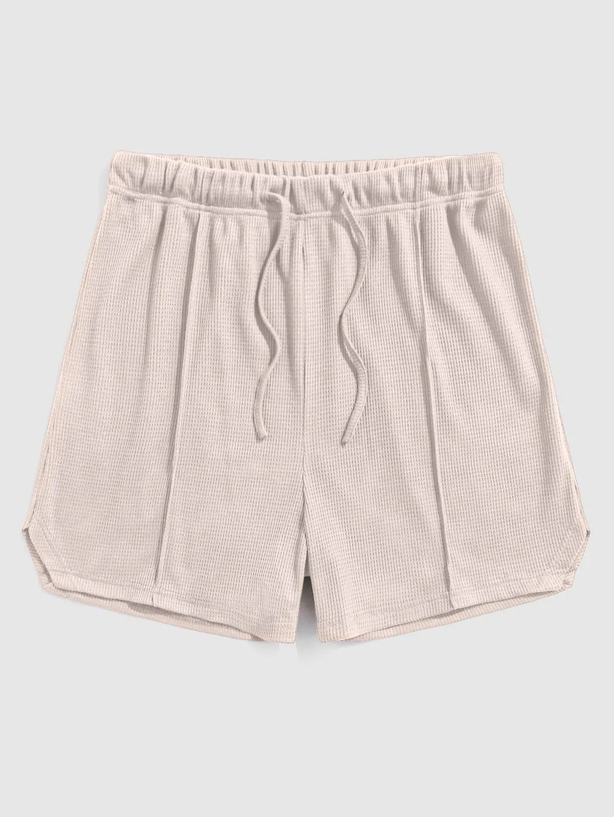 Mens Textured Side Slit Drawstring Shorts Kosyway