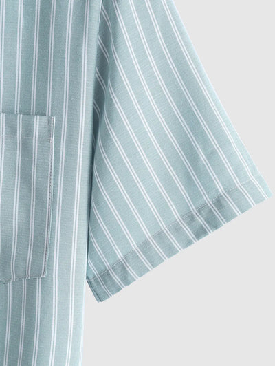 Mens Vertical Striped Pattern Casual Shirt Kosyway