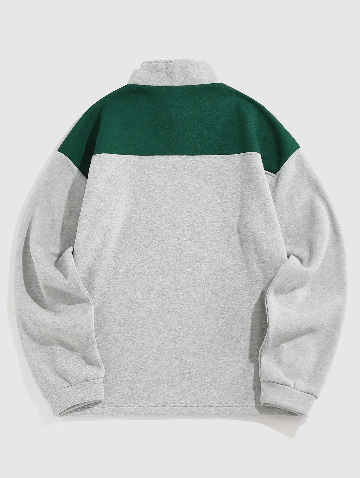 Mens Vintage Eagle Printed Colorblock Fleece Quarter Zip Sweatshirt Kosyway