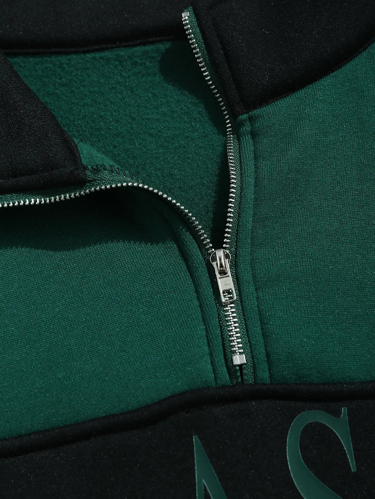Mens Vintage Eagle Printed Colorblock Fleece Quarter Zip Sweatshirt Kosyway