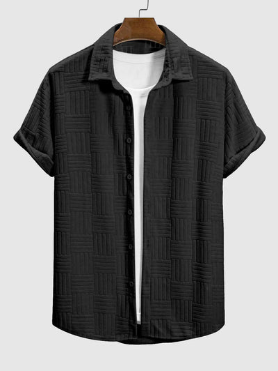 Mens terry cloth striped jacquard shirt Kosyway