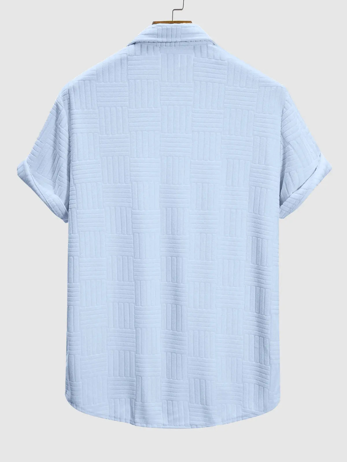 Mens terry cloth striped jacquard shirt Kosyway