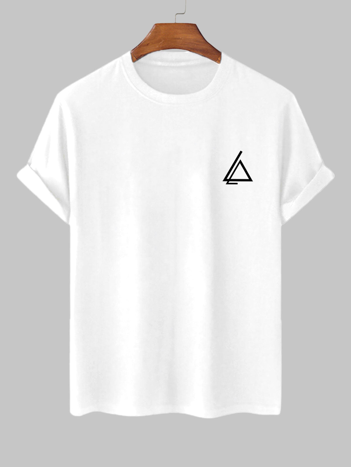 Men's Casual Triangle Printed Crew Neck Short Sleeves T-shirt
