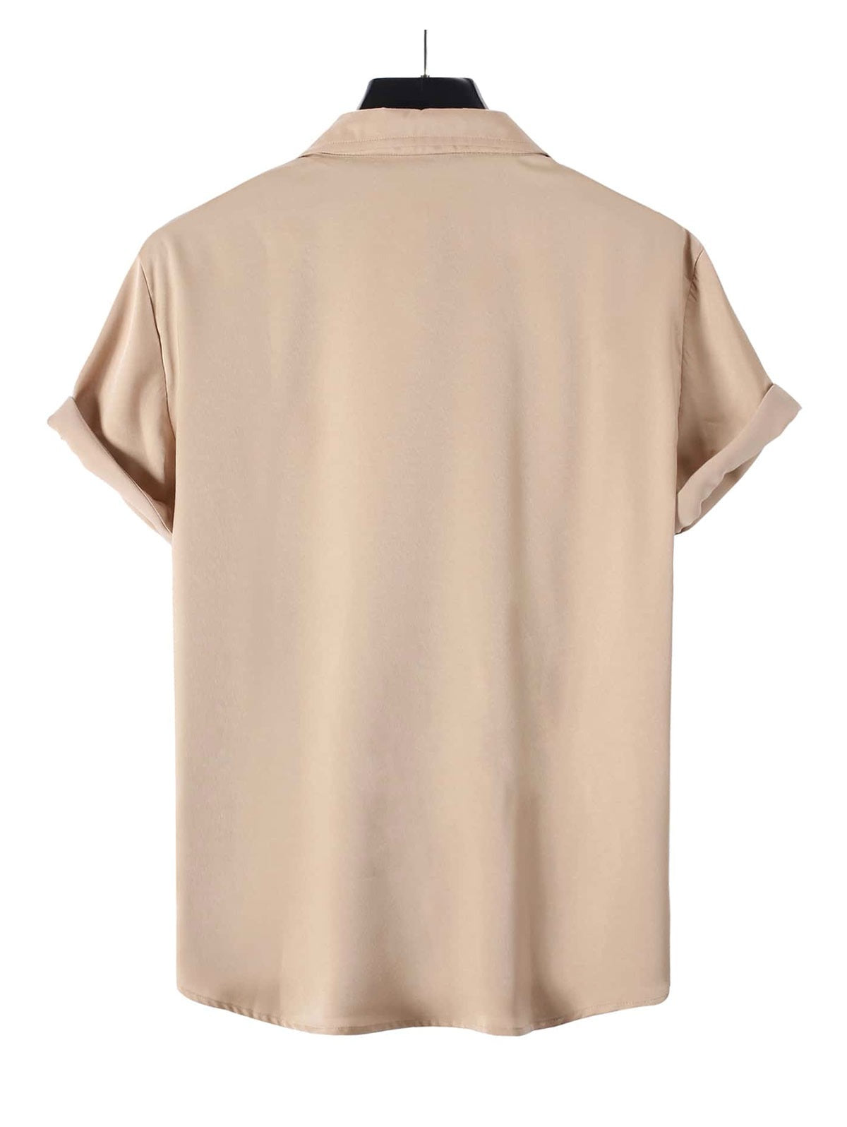 Chemise décontractée en satin de couleur unie pour hommes