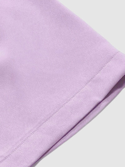 Chemise décontractée en satin de couleur unie pour hommes