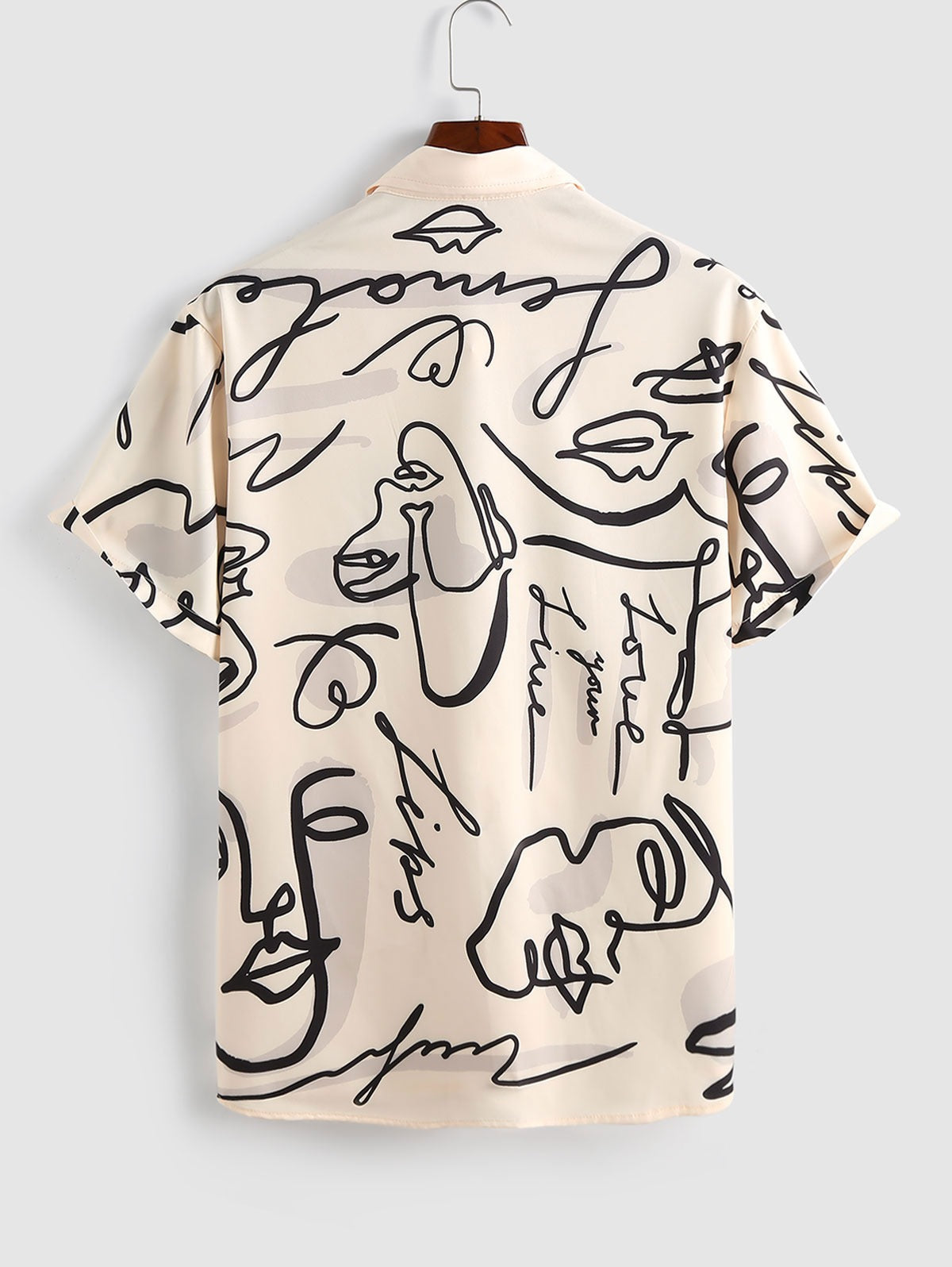 Chemise à manches courtes imprimée Graffiti Rose pour homme