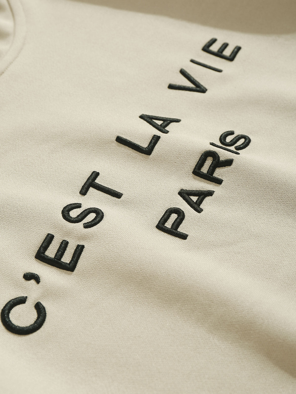 Letter C'EST LA VIE PARIS Embroidery Essentials Hoodie