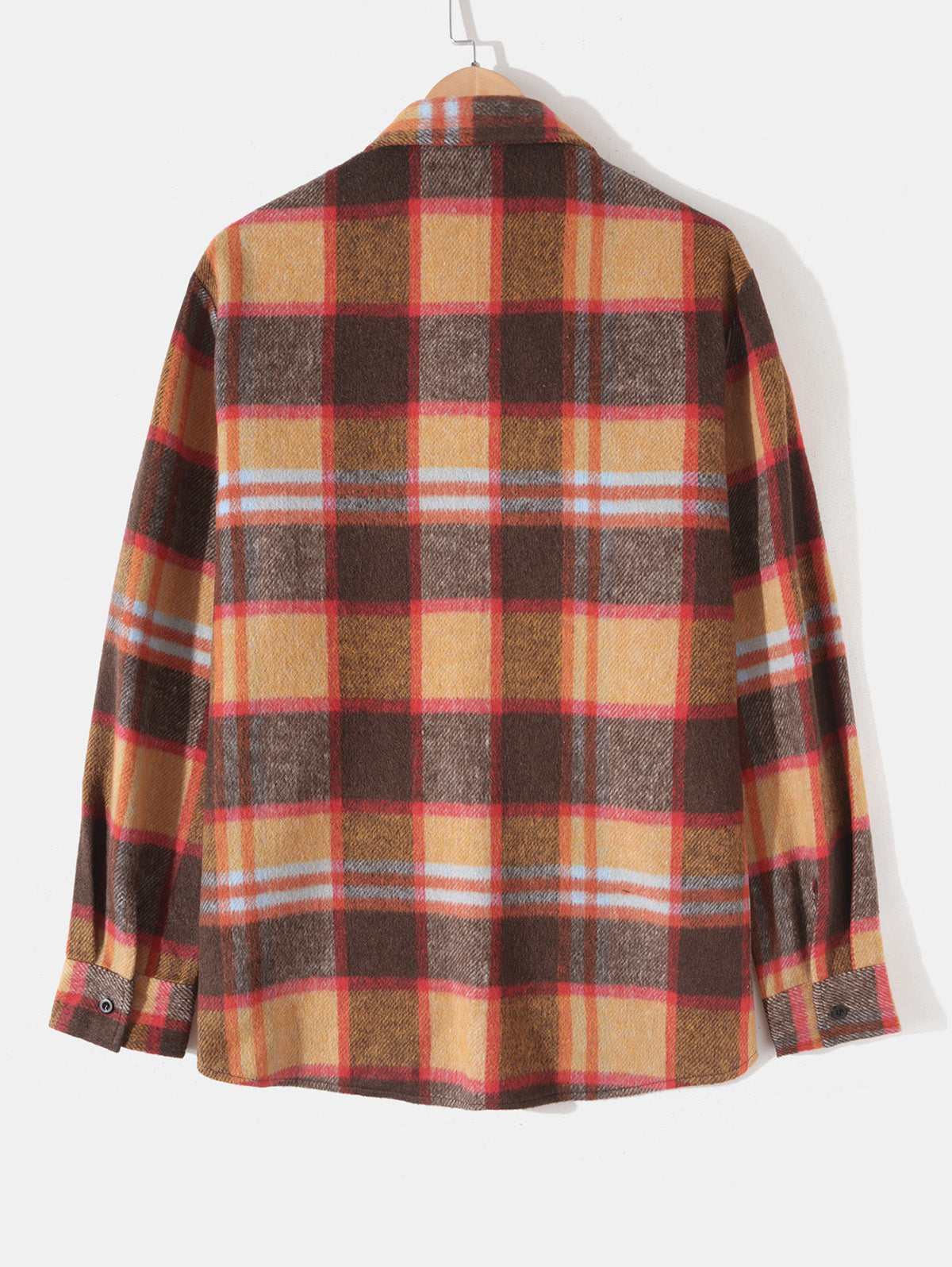 Double Pockets Design Plaid Pattern Flannel Shacket