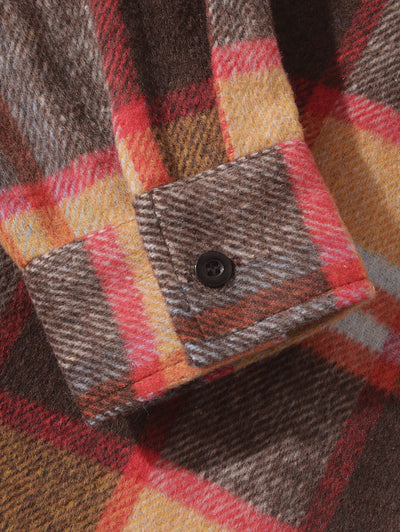 Double Pockets Design Plaid Pattern Flannel Shacket Kosyway