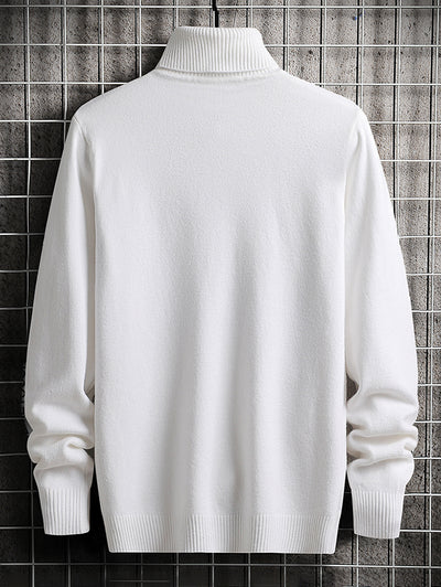 UNISEX Turtleneck Solid Color Skin Friendly Basic Pullover Sweater Warmth Winter Essentials Jumper