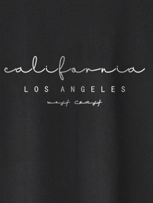 Letter California LOS ANGELES Graphic Printed Short Sleeve T-shirt