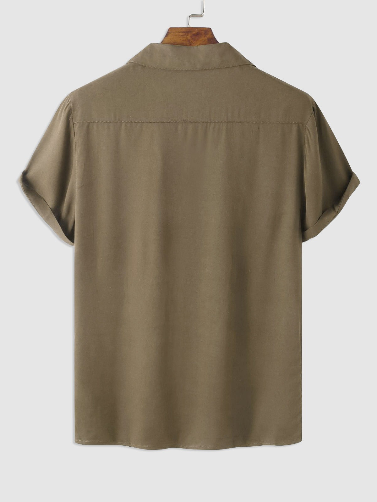 Chemise décontractée de couleur unie en coton et lin pour hommes