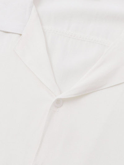 Chemise décontractée de couleur unie en coton et lin pour hommes