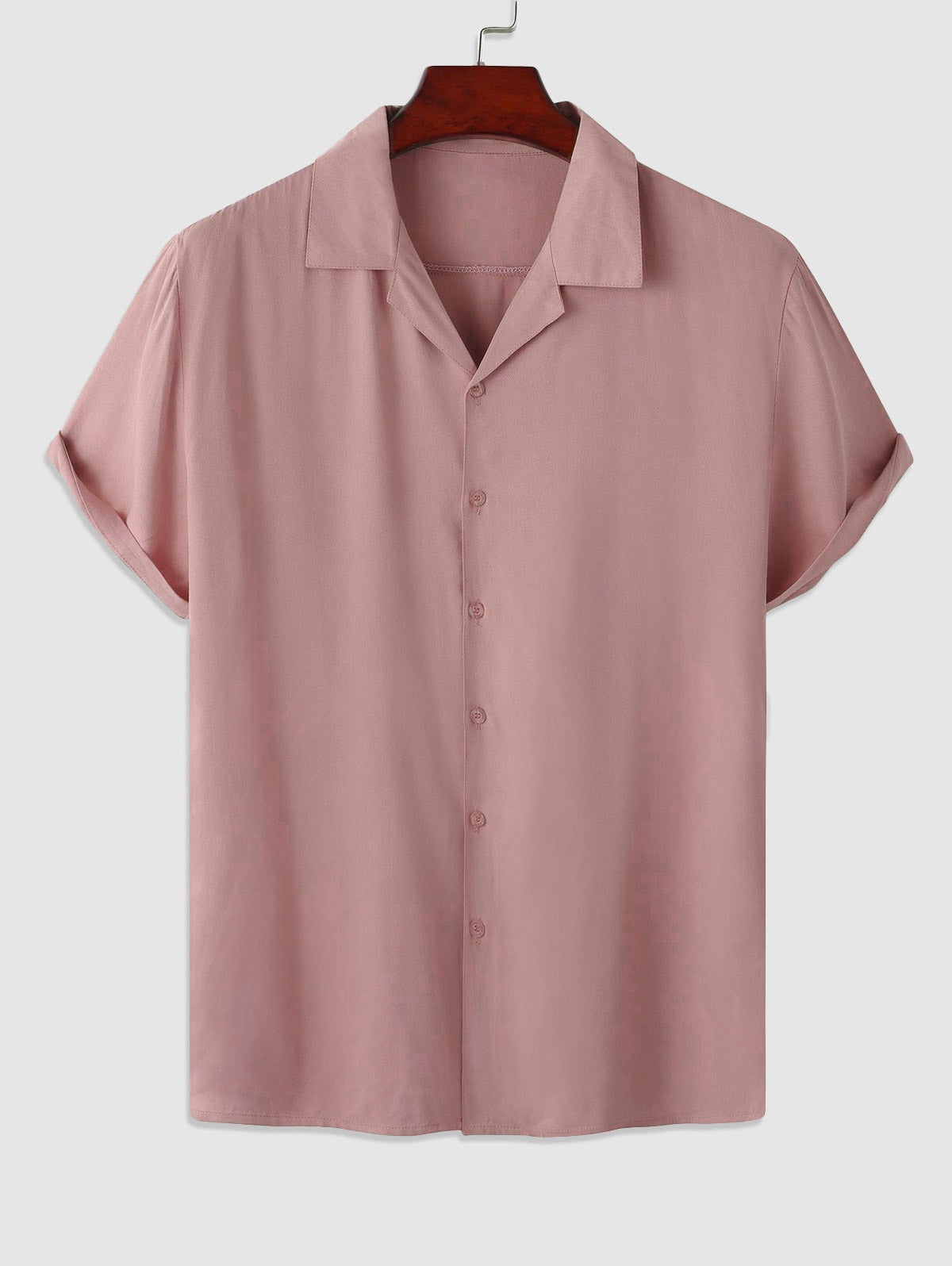 Chemise décontractée de couleur unie en coton et lin pour hommes