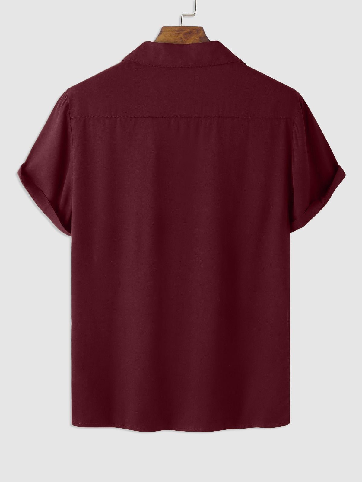 Chemise décontractée de couleur unie en coton et lin pour hommes