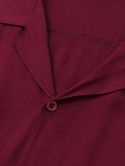 Chemise décontractée de couleur unie en coton et lin pour hommes