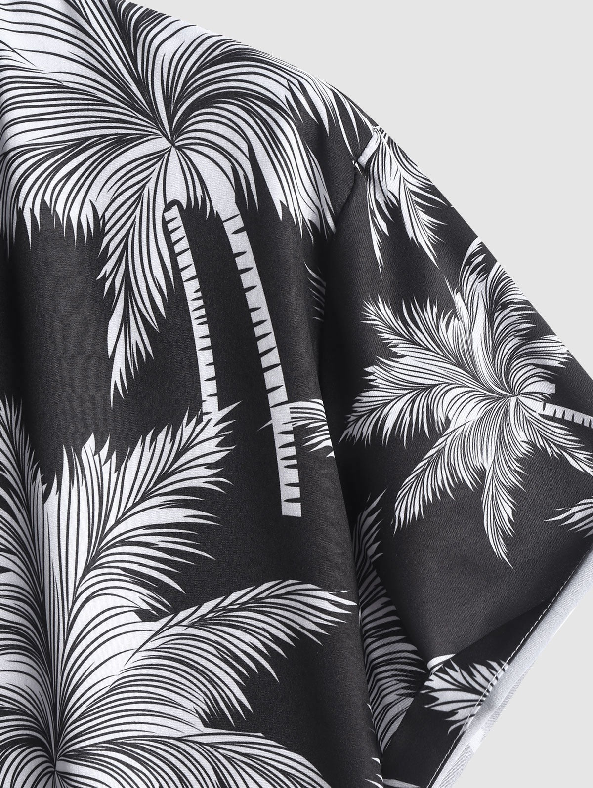 Mens Coconut Tree Print Short Sleeve Hawaiian Shirt