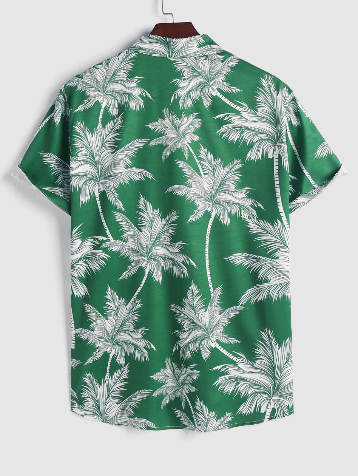 Mens Coconut Tree Print Short Sleeve Hawaiian Shirt