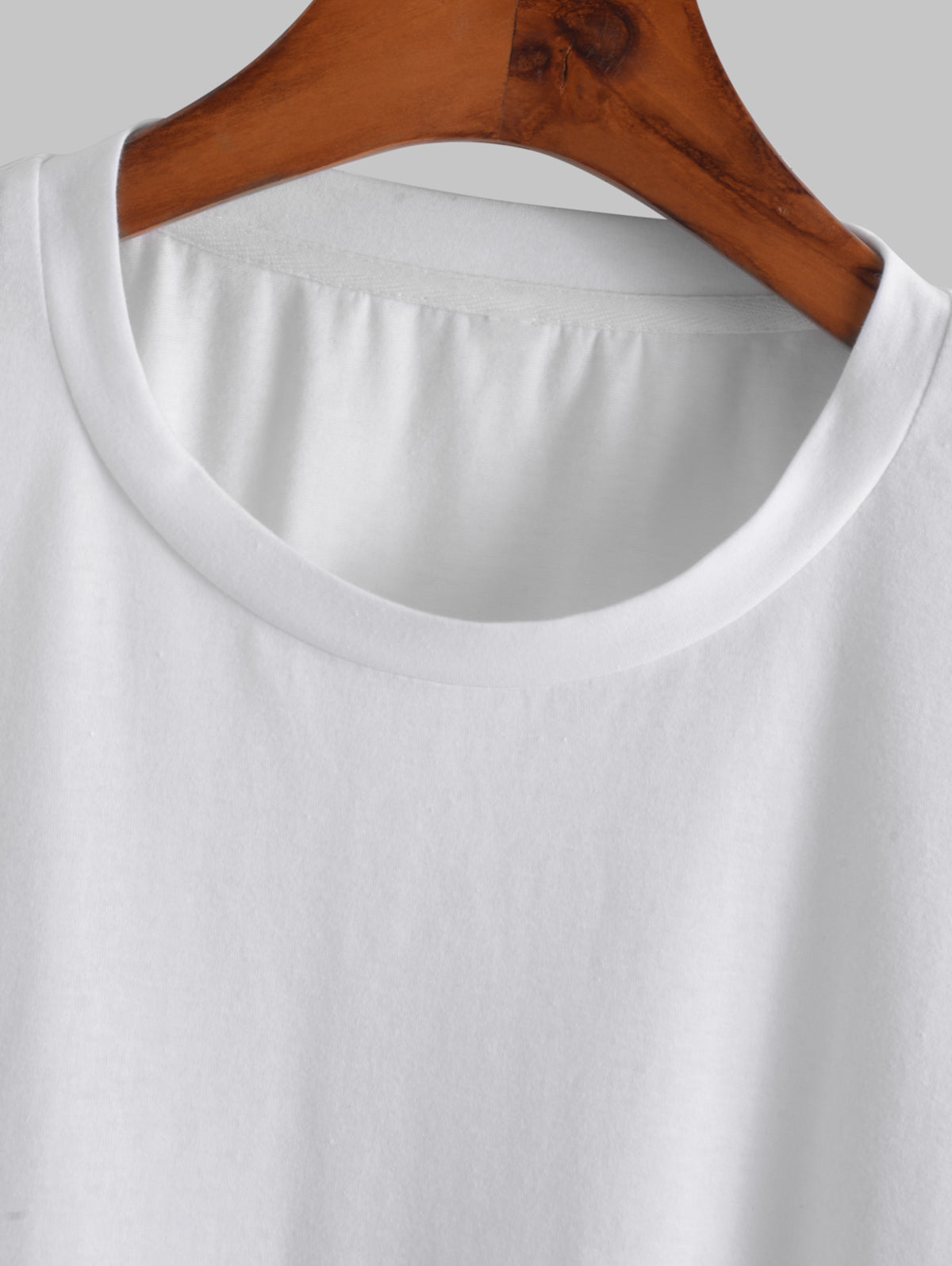 Solid Color Asymmetry Hem Short Sleeves Athletic Basic Tee