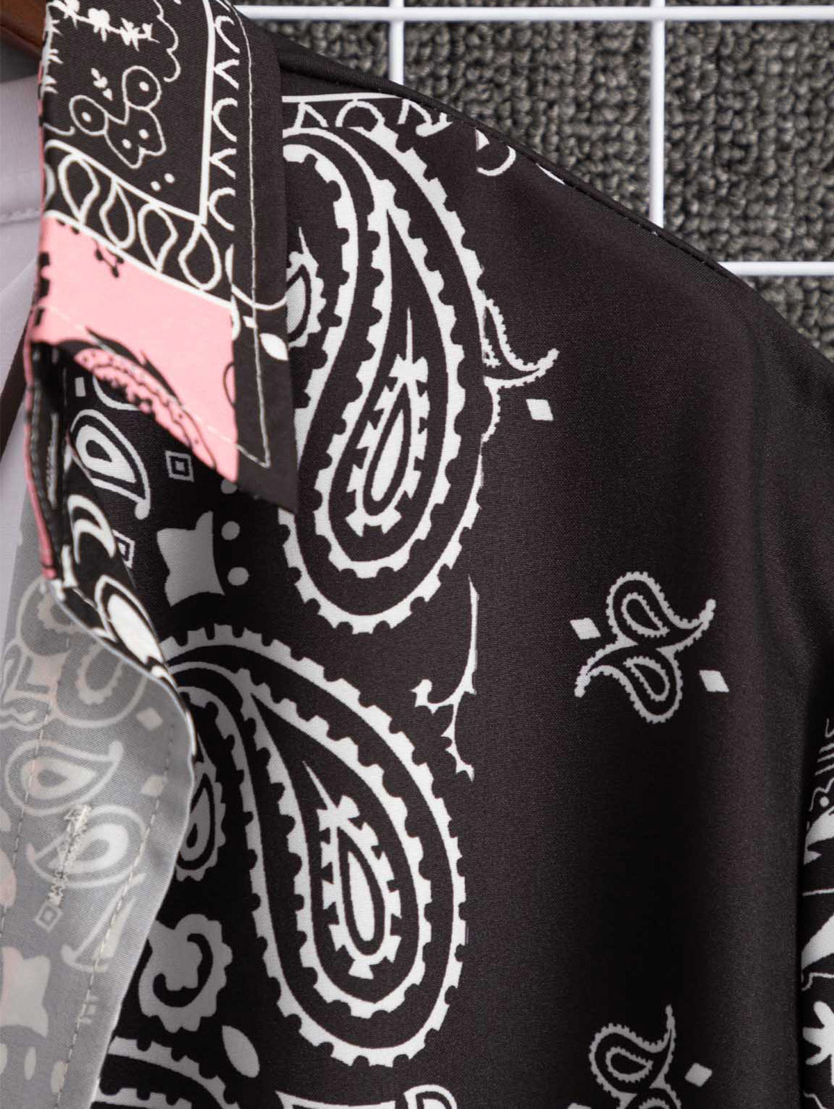 Chemise à motif cachemire de style ethnique pour hommes