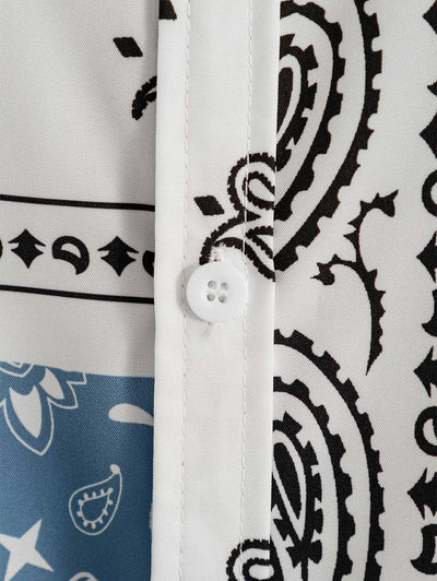 Chemise à motif cachemire de style ethnique pour hommes